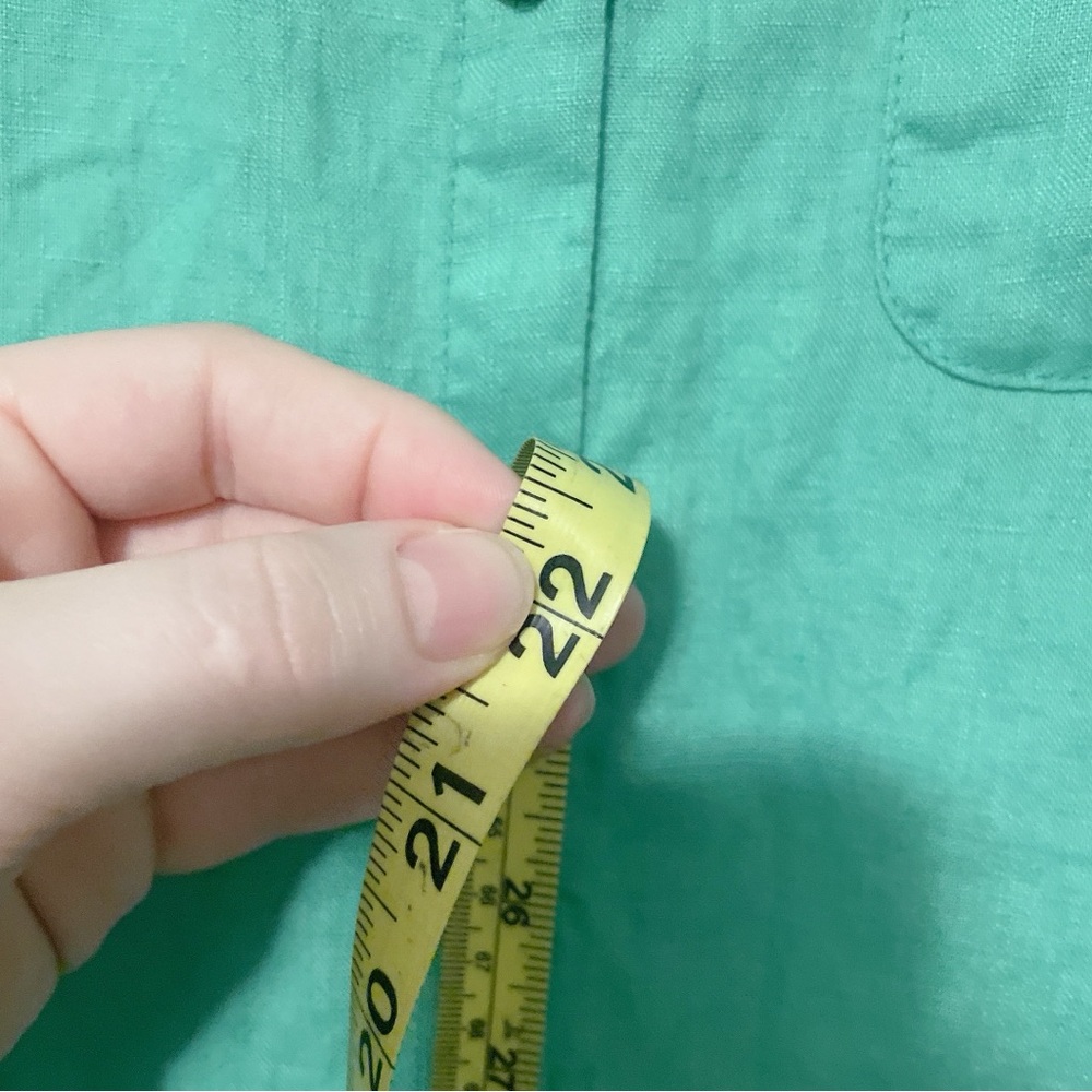 J Jill Love Linen Green Midi Length Button Down Dress Size Large - Picture 9 of 11